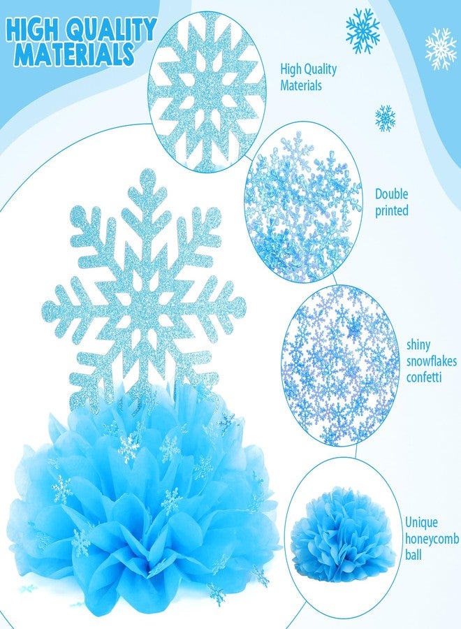 Weekgrat مجموعة ويكغرات المكونة من 12 قطعة (25 قطعة) من زينة طاولة شتوية على شكل ندفة ثلجية، زينة طاولة مزدوجة الجوانب على شكل خلية نحل مع قصاصات ورقية على شكل ندفة ثلجية، مثالية لحفلات عيد الميلاد الشتوية الرائعة. - Image 4